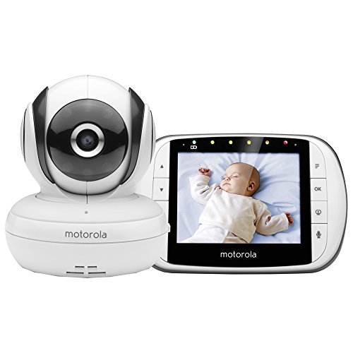 Motorola Baby MBP 36S/SC - Vigilabebés Vídeo con Pantalla LCD a Color de 3.5", Modo Eco y Visión Nocturna, Blanco