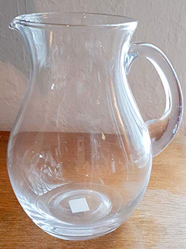 Oberstdorfer Glashütte Cristal de cántaro con la asa, Jarra de Cristal para Agua, Vino, Boca soplado, Contenido 1,5 litros, Altura Aprox. 20 cm