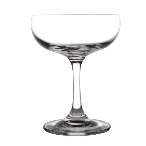 Olympia Bar Collection - Juego de 6 platillos de champán (200 ml, 125 x 95 mm, cristal de té y café)