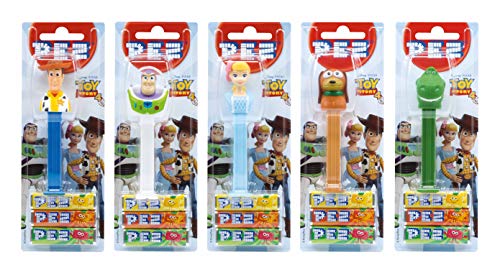 PEZ set de dispensadores Toy Story (5 dispensadores con 3 recargas de caramelos PEZ de 8,5g c/u) + 1 paquetes de recargas (8 recargas de caramelos PEZ de 8,5g c/u)