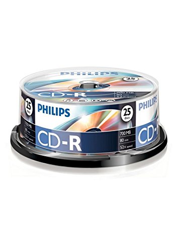 Philips CD-R CR7D5NB25/00 - CD-R vírgenes, 700 MB, 80 min, 52x, pack de 25