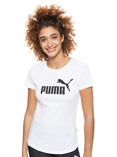Puma ESS Logo tee Camiseta Deportiva, Mujer, Blanco White, L