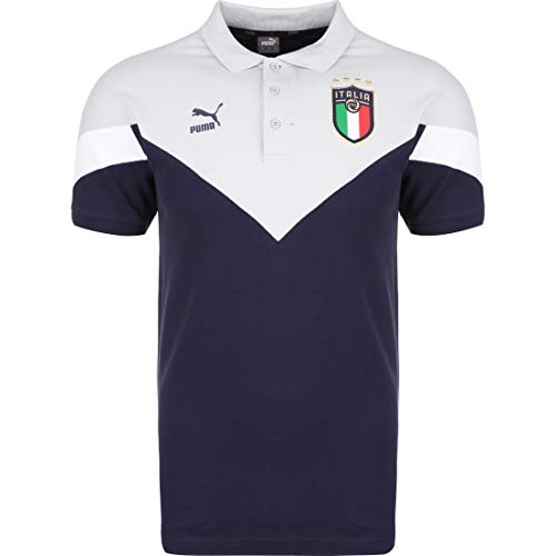 PUMA FIGC Iconic MCS Polo Camiseta, Hombre, Peacoat-Gray Violet, M