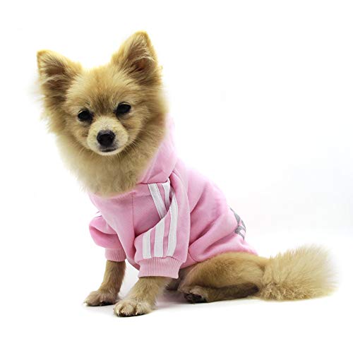 QiCheng&LYS Adidog Dog Hoodie Ropa, Mascota Cachorro Gato algodón Lindo cálido Sudadera con Capucha suéter (XS, Rosa)