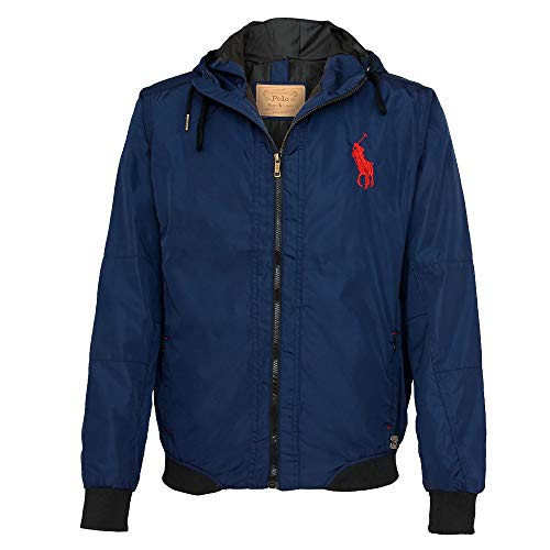 Ralph Lauren Chaqueta con Capucha Big Pony (M, Azul Marino)