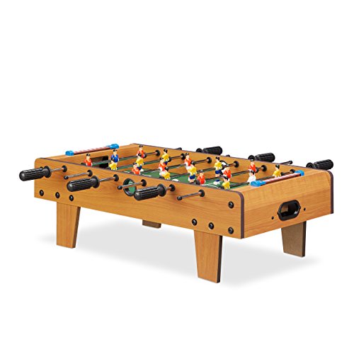 Relaxdays Futbolín de Mesa Portátil, color marrón, 23 x 69 x 37 cm (10022517)