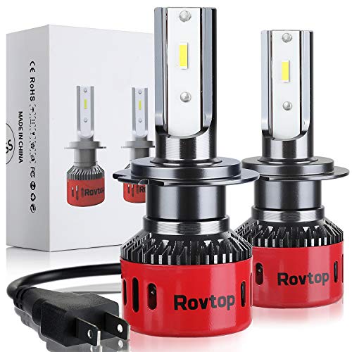 Rovtop Bombilla H7 Halógenas HID LED - 2 Pcs Faros Delanteros para Coche Xenon Blancas, Kit de Conversión 10000LM, CSP, Impermeable IP68, 60W, 9V-36V Bombillas Halógenas HID para Coche o Moto