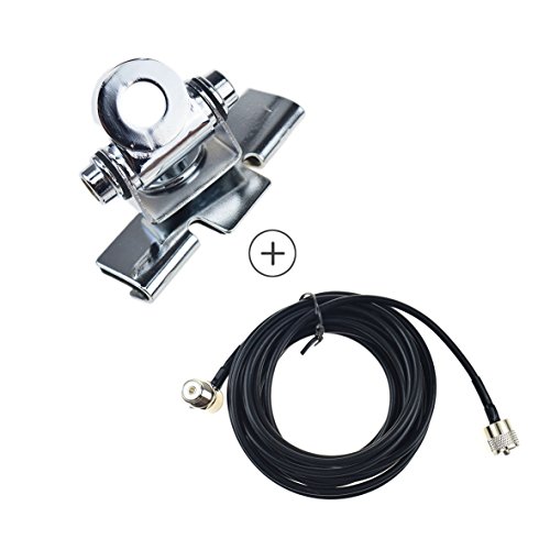 Soporte de Antena RB-400 + 5M Clip Mount Cable PL259 SO239 Conector para Walkie Talkie Móvil Radio Coche