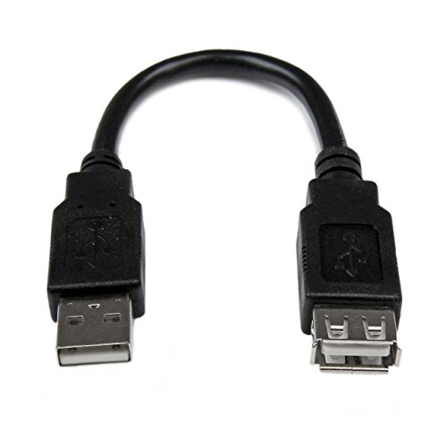 StarTech.com, Cable de Extensión Adaptador USB 2.0 A a A M/H de 6 pulgadas, Negro, 15 cm