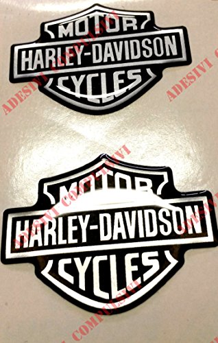 Adhesivo con el logotipo de Harley Davidson, dos pegatinas resinadas con efecto 3D. Para el depósito o el casco.