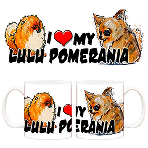 Diver Tazas Taza I Love my Lulu Pomerania Perro - Cerámica