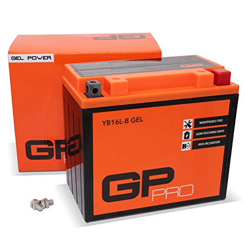 GP-PRO GB16L-B - Batería de arranque para motos, 12V, 17Ah, parecido a YB16L-B / 51911, sin necesidad de mantenimiento, para Kawasaki GPZ 1100