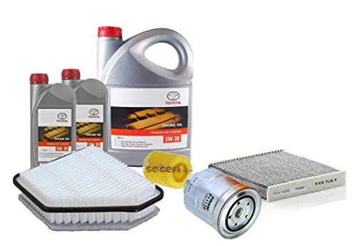 Kit Conjunto Filtros Revision Aceite motor Genuine Toyota 5W-30 PFE sintético 08880-83389 C2 7 Litros, (Filtros marca FRAM) motor 2.0D-4D