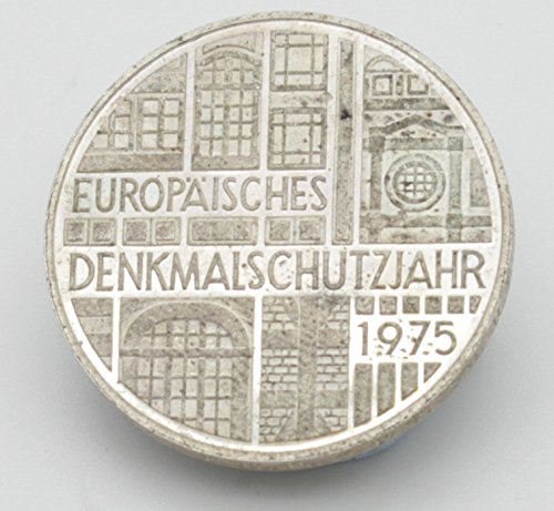 Moneda de Plata de 5 Marcos de 1975 el Año de Protección de Monumentos Europeos. Moneda coleccionable. Moneda de Alemania. Moneda de Colección.