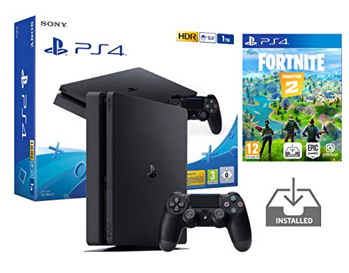 PS4 Slim 1Tb Negra Playstation 4 Consola Pack + Fortnite: Battle Royale [Preinstalado]