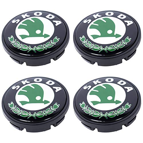 SFONIA 4pcs 56MM Tapas Centrales Llantas Tapacubos Centrales Tapa Central Rueda para Rapid Superb Octavia Kodiaq Fabia Yeti VRS