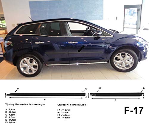 Spangenberg Listones de protección Lateral, Color Negro, para Mazda CX-7 SUV Combi a Partir de Facelift año de construcción 09.2009- F17 (370001707)