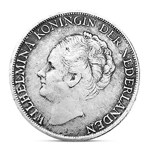 wuhan HANGZHI 1943 Holanda Reina Wilhelmina Relieve Chapado en Plata Cobre Copia Moneda 2.5 Guilder Celebrity Souvenir Moneda