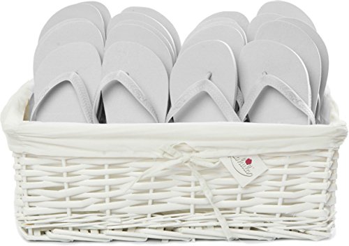 Zohula Originals Blanco Chanclas 20 Pares Incluyendo Cesta - Tamaños Mixtos- 4 x 35/37 (S), 10 x 38/39 (M), 6 x 40/42 (L)