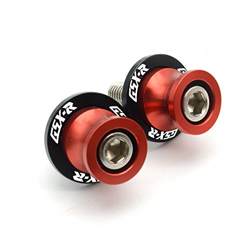 2pcs Motocicleta 8MM Aluminio Basculante Bobina de Deslizadores Tornillos del Soporte para GSXR 600 750 1000 (Rojo)