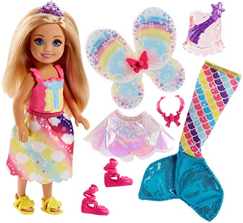 Barbie Dreamtopia, muñeca rubia Chelsea sirena, juguete +3 años (Mattel FJD00)