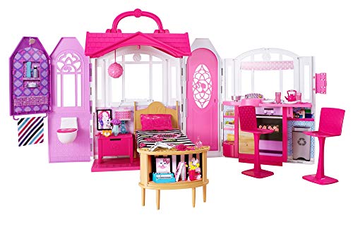 Barbie- Glam Casa de Vacaciones portátil, Multicolor, Miscelanea (CHF54)