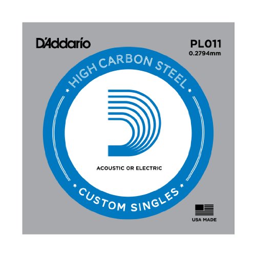 D'Addario PL011 - Cuerda para guitarra eléctrica de acero, talla 11, 1 x Cuerda suelta