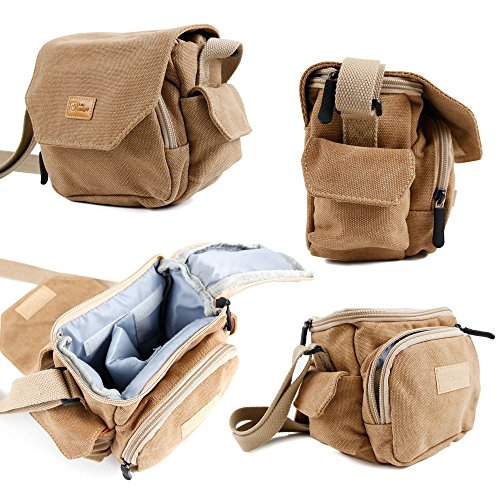 DURAGADGET Bolso Marrón con Bandolera para Cámara Fotográfica