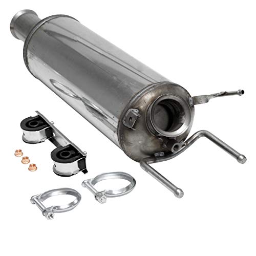 ECD Germany Kat-156 Catalizador filtro de Partículas Diesel incluye kit de montaje para coches - Filtro de partículas Hollín sistema de escape - DPF