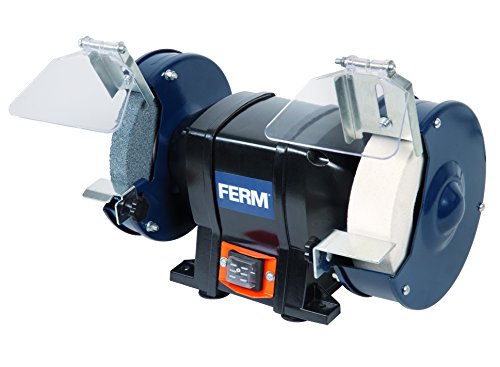 FERM BGM1020 Amoladora (150 mm, 250 W, muela doble, 230 V, Set de 8 Piezas)