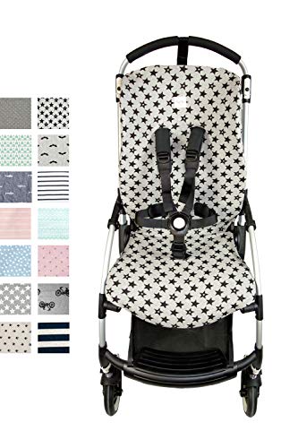 Fundas BCN ® - F44/9399 - Funda de Algodón para Silla de Paseo Bugaboo Bee 3 - Fun Black Star