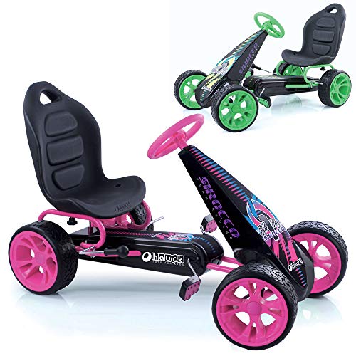 Hauck- Sirocco Go-Kart Libre automática, con Asiento de Carcasa Ajustable, Ruedas con rodamiento de Bolas, Color Rosa. (T90704)