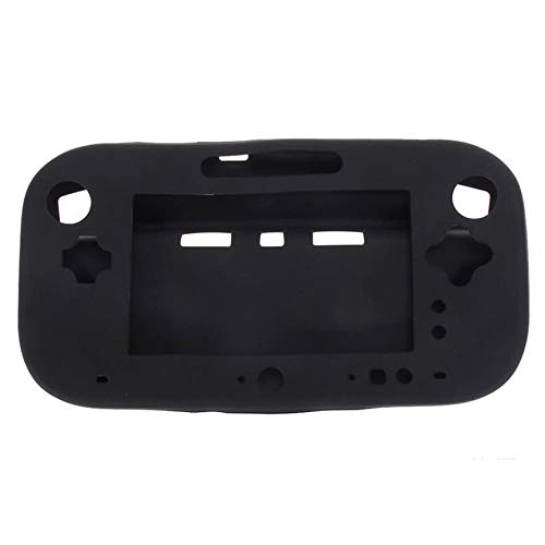 JICHUI Shell Suave del Cuerpo del silicón Protector Completo para Wii U Cubierta de la Piel del Gel de Serie de Juegos Gamepad WiiU (Negro)