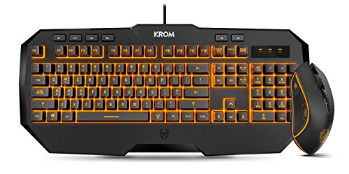 KROM Kodex - NXKROMKODEX - Pro Gaming Dual Kit con Teclado de Membrana y un ratón con hasta 6 Niveles de dpi, Color Negro