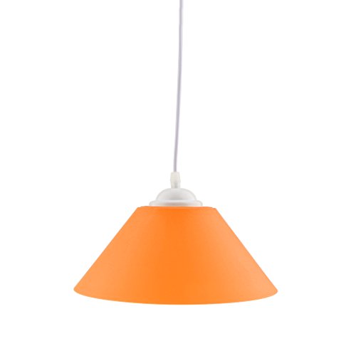 MagiDeal E27 Sombra Colgante de Lámpara de Techo Moderna Forma de Cono Decoración de Bombillas de Pasillo de Hogar de Restaurante de Cafetería - Naranja