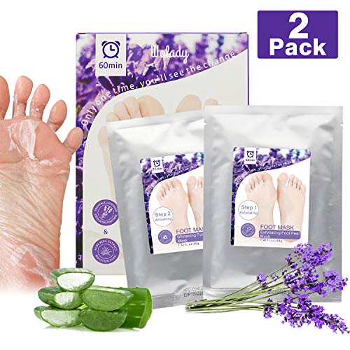 Mascarilla Pies Exfoliante Máscara Wolady 2pcs Exfoliantes Calcetines Exfoliante Pies Máscara Pies Foot Mask, Quita Cutículas y Callos, Eliminar Piel Muerta Foot Peeling Mask Hidratante y Blanqueadora