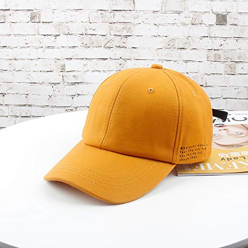 mlpnko Sombrero Visera Femenina Salvaje Suave niña Gorra de béisbol Gorra de Estudiante Gorra Macho Amarillo M (56-58cm)