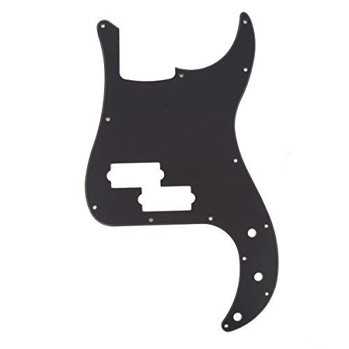 Musiclily 13 Agujeros Precision Bass Pickguard Golpeador para Fender American/México Standard Bajo Estilo P, 1 capa Negro Mate