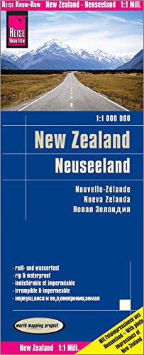 Nueva Zelanda, mapa impermeable de carreteras. Escala 1:1.000.000 impermeable. Reise Know-How.: Exakte Höhenlinien. Höhenschichten-Relief. ... Ortsindex (Reise Know-How Verlag)