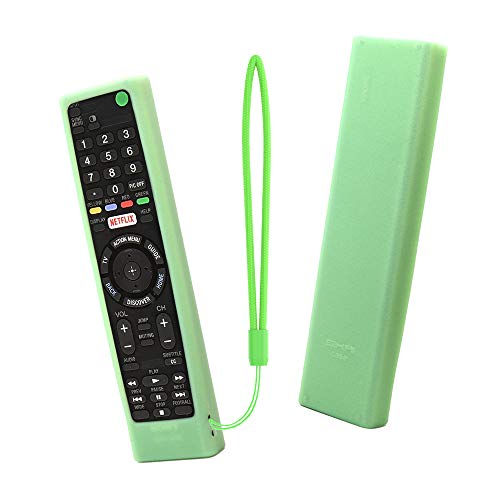 Protector Funda de Silicona Anti-Golpe Caso para Sony RMT-TX100D Mando a Distancia SIKAI Absorción de Golpes Antideslizante Estuche para Sony LED Remote Controller (Luminoso Verde)