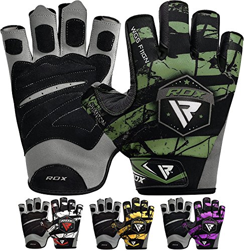 RDX Guantes Gimnasio Musculacion Pesas Fitness Levantamiento de Pesas Formación Entrenamiento físico de Culturismo