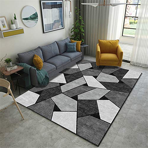 SONGHJ Alfombra Gruesa De Poliéster Alfombra Antideslizante Rectangular Simple Impresa Absorbente De Agua Alfombra De Decoración del Hogar D 120X160cm