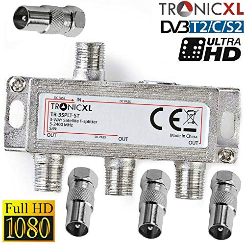 TronicXL - Distribuidor de Antena para televisión por Cable (3 Unidades, BK, DVBC, etc.)