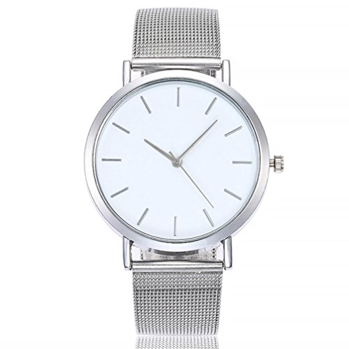 ZARLLE CláSico Mujer Damas Chica Unisex Reloj De Pulsera De Cuarzo De Acero Inoxidable, Casual Banda De Acero Inoxidable Reloj De Cuarzo Analogico Reloj Correa De Marmol (Talla única, Plata)