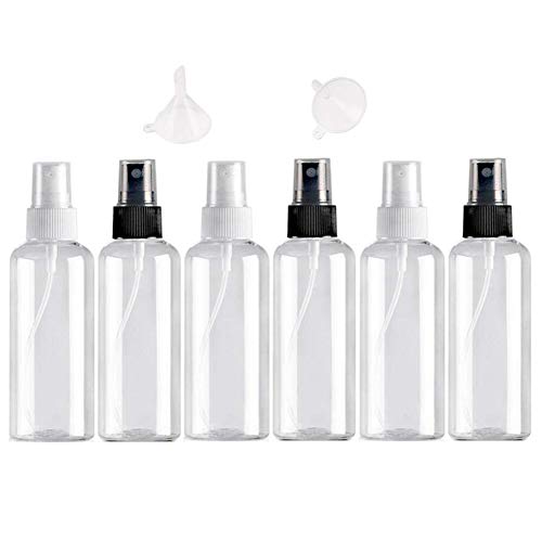 6 PCS *50ml Bote Spray Botella de Aerosol Vacío Plástico Transparente Niebla Fina Atomizador de Viaje Conjunto de Botellas