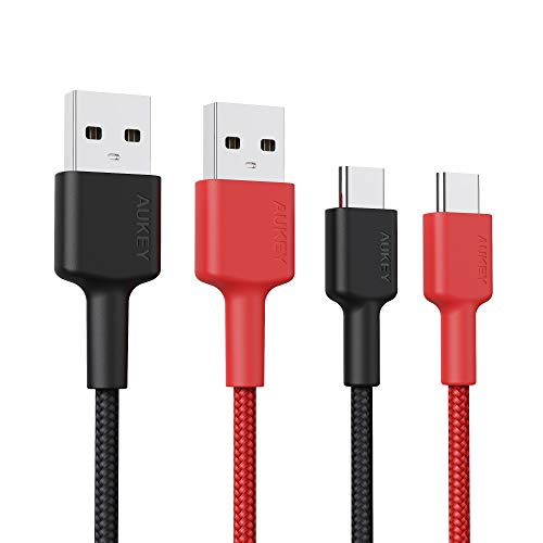 AUKEY Cable USB C a USB A (2 X 2m) Cable Tipo C para Carga y Transmisión de Datos para Samsung Galaxy Note 9 8 S10 S10+ S8+ S8 S9, Huawei P30 P10, LG G6 G5, Nexus 6P 5X, Nintendo Switch, Sony Xperia