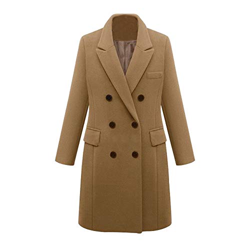 Chaquetas de Lana sintética Largas para Mujer Invierno,PAOLIAN Ropa de Abrigo Tallas Grandes Rebajas Moda otoño Señora Chaquetón Acolchado Gabardinas Trenca Parka de Solapa Dama