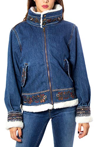 Desigual - Chaqueta para mujer Denim oscuro. S