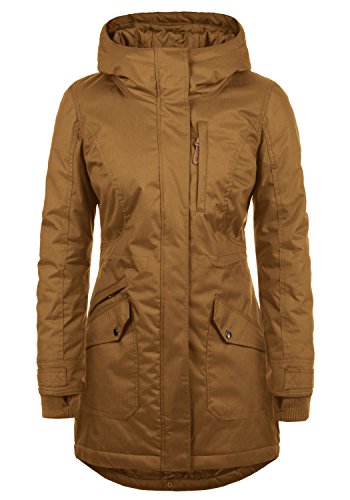 Desires Bella Parka De Entretiempo Abrigo Chaqueta para Mujer con Capucha, tamaño:L, Color:Cinnamon (5056)