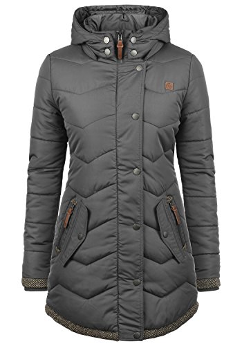 Desires Denise Chaqueta Acolchada De Plumas Abrigo Parka para Mujer con Capucha, tamaño:S, Color:Dark Grey (2890)